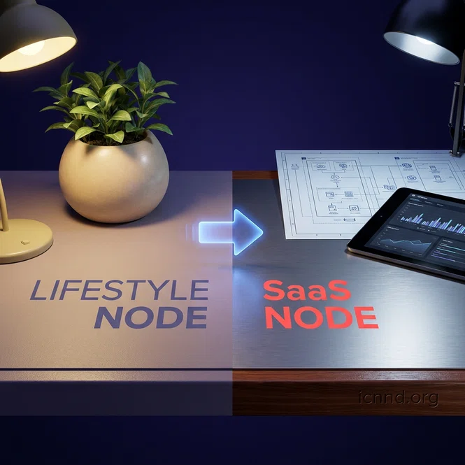 Side by side comparison of a lifestyle set design versus a B2B SaaS set design optimized for machine readability