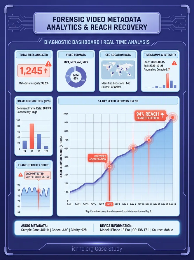 Vertical case study diagnostic interface mapping client reach recovery and metadata audit results