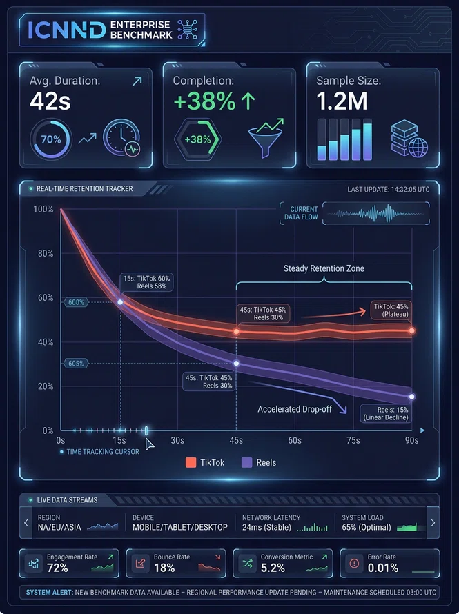 Detailed empirical analytics telemetry chart from 90-day B2B media test
