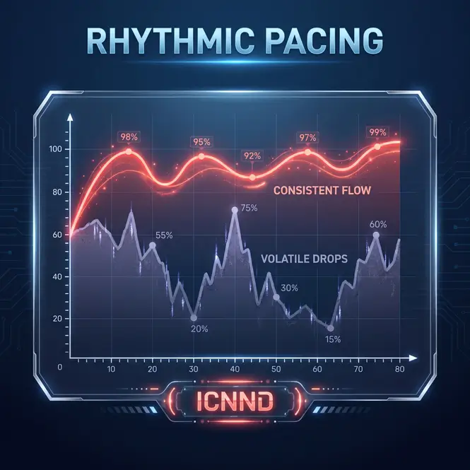 Infographic comparing retention rates of fast-paced chaotic editing versus rhythmic semantic editing