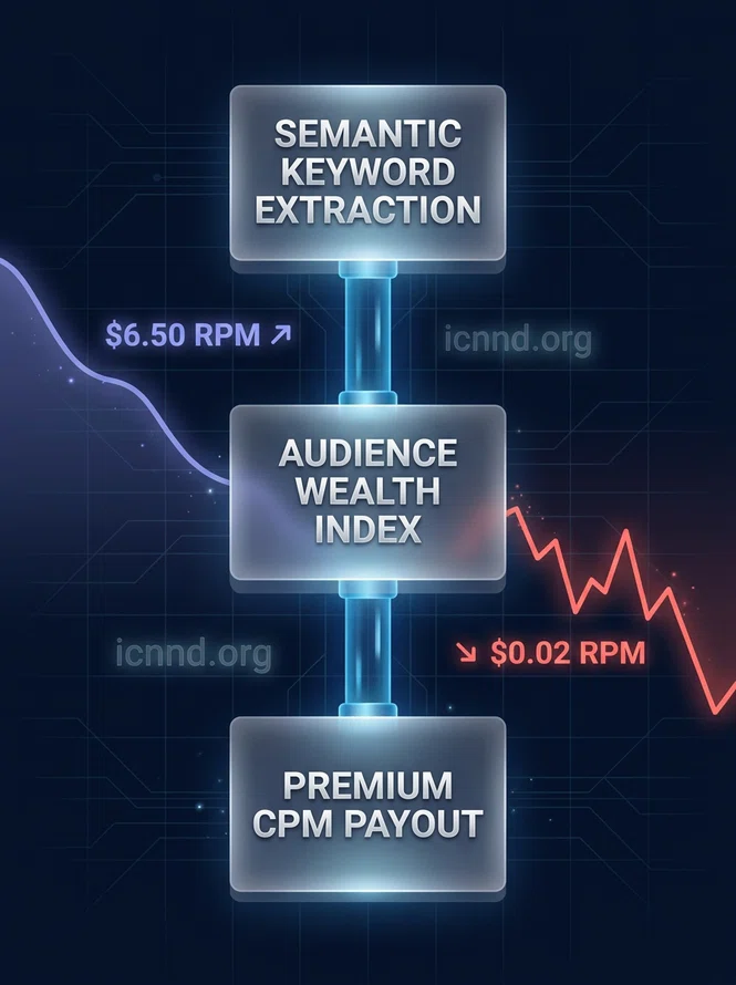 Infographic showing how Meta's semantic extraction determines creator RPM and ad placement